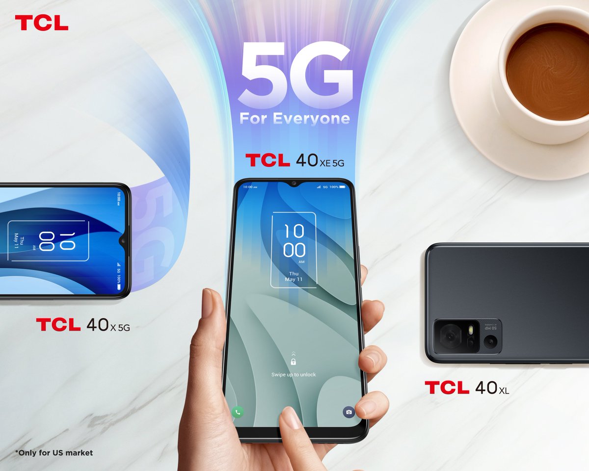 TCLMobileGlobal's tweet photo. Get ready for a phone experience that’s out of this world! The new #TCL40Series (Exclusive to the US market)is here at #TCLxMWC2023.

Let’s bring things to the next level and #ConnectGreatness with 5G

#5GForEveryone
#INSPIREGREATNESS 
#TCLCares https://t.co/UoL4cndcZ6