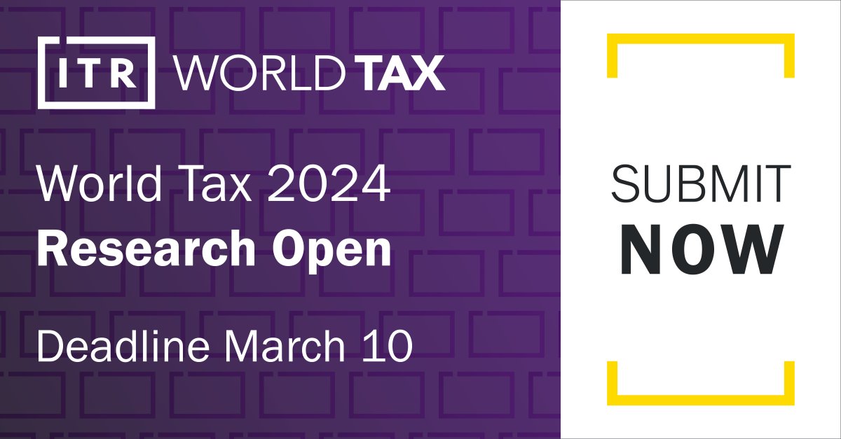 The deadline to participate in the World Tax 2024 Research is fast approaching. Make sure your firm is considered by entering before next Friday, March 10. 

 Read more: spr.ly/60123vZn2

#Tax #taxpolicy #Taxprofessionals #indirecttax #transferpricing #GlobalTax #WorldTax