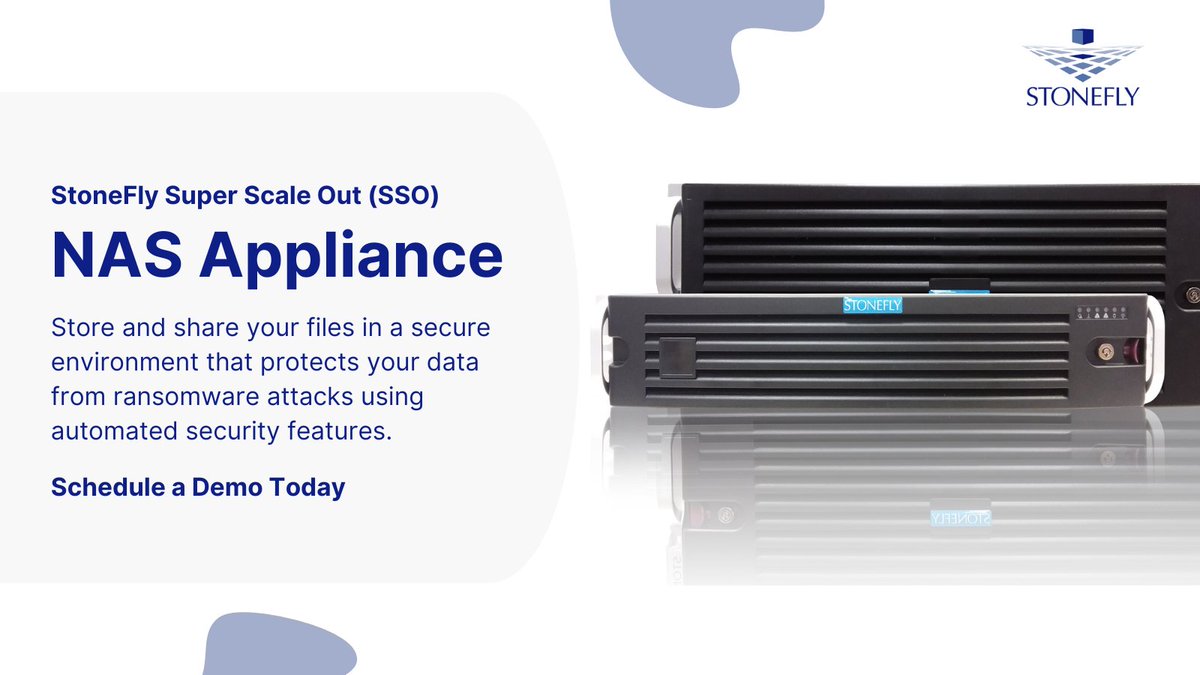 StoneFlyInc's tweet photo. Protect your business from ransomware with our secure NAS. Our features include file lockdown, Veeam backups, hardware encryption, and air-gapped volumes. Keep your data safe with StoneFly Super Scale Out NAS. https://t.co/lJy7HH9lvY
#ransomwareprotection #secureNAS #StoneFly https://t.co/ycCPQGYGaA