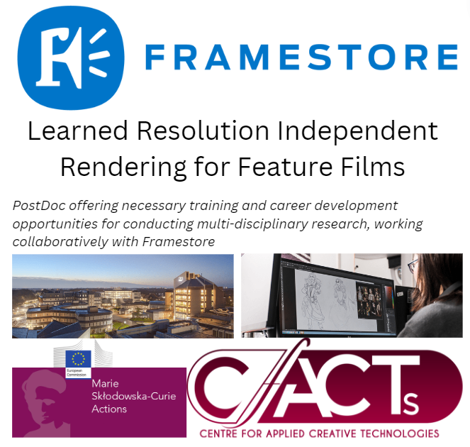 CfACTs_BU's tweet photo. #postdoc opportunity in collaboration with world-leading #visualeffects company @Framestore, CfACTs is seeking #experienced #researchers in #machinelearning #rendering. To find out more &amp; apply visit https://t.co/5dCMV9wxpo https://t.co/dTF31D5PFo