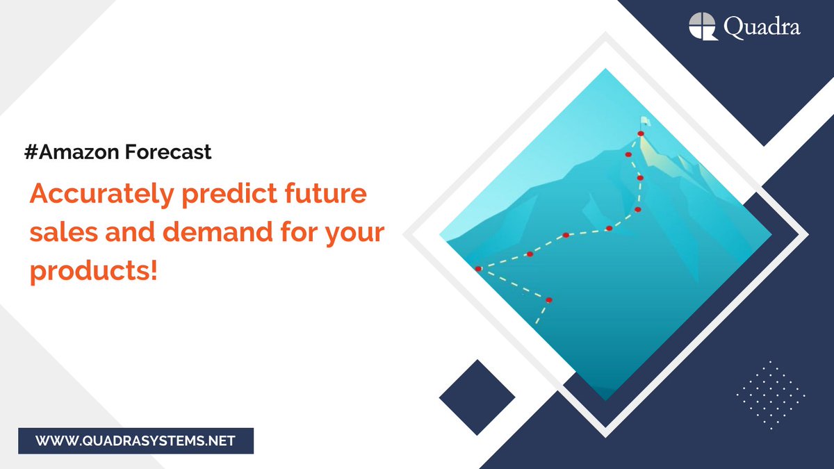 quadrasys's tweet photo. Do you struggle to forecast future demand for your products?
With Amazon Forecast, businesses can accurately predict future sales & demand for their products, helping them make informed decisions & stay ahead of the competition.
#TalkToQuadra
.
.
#AmazonForecast #Sales https://t.co/zJPX2C4Cr4