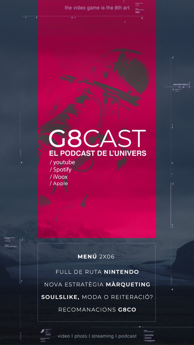 UniversG8CO's tweet photo. Ei astronautes ja tenim disponible “G8CAST, el #pòdcast de l’Univers” [2X06]!

Aquest cop amb @geri8co, @MashiritoArmy i @FranDS58.

🎥 [https://t.co/yD07swup5z]

I també @:

I #Ivoox l #Spotify l #ApplePodcasts l

🔗 - [https://t.co/aEieG94uub]

A continuació us deixem el menú! https://t.co/KJUcGh9pD8