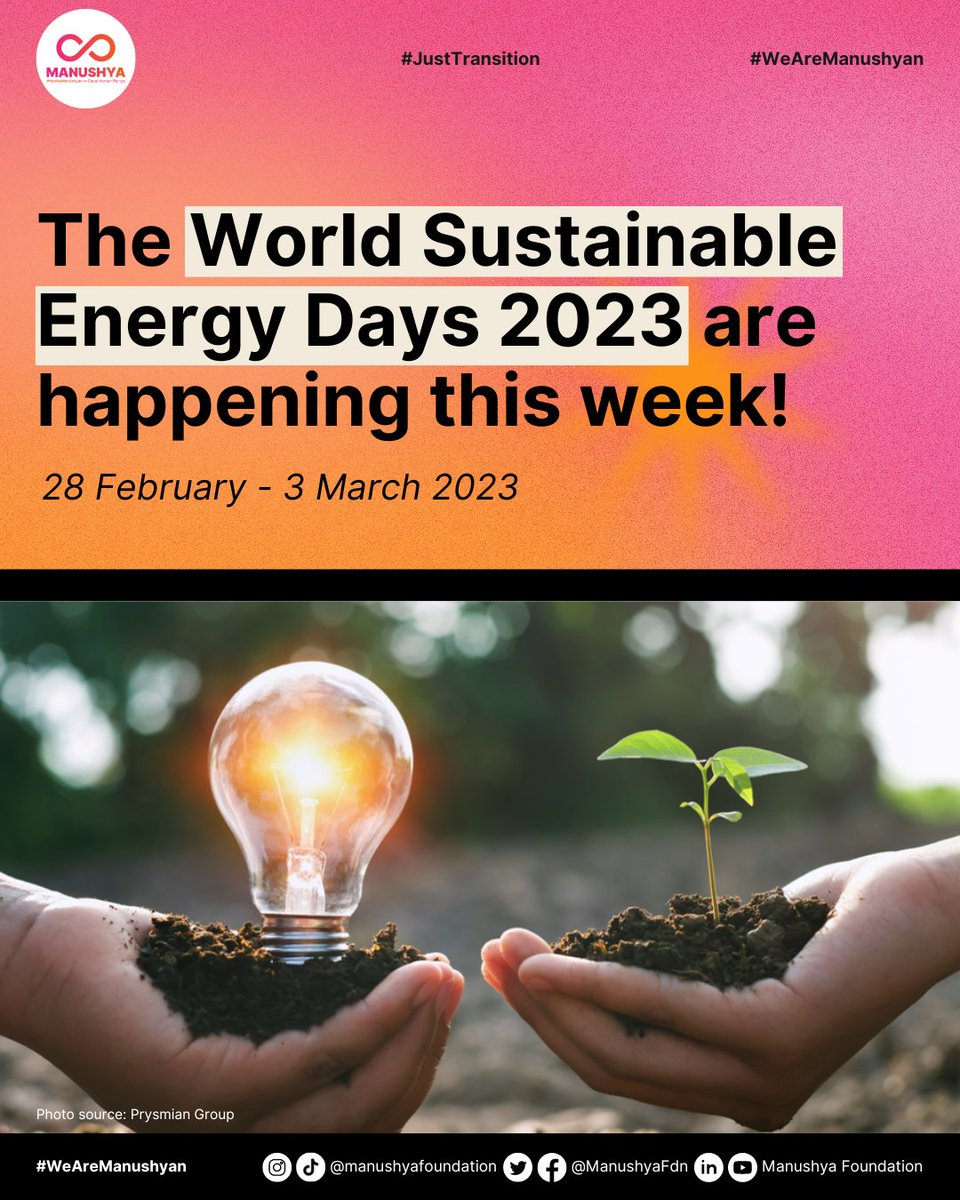 ManushyaFdn's tweet image. #JustTransition 🌱 This year, the #WSED show the critical role of the energy transition in securing our clean energy future! @ManushyaFdn stands for a Just, Feminist, Green, and Inclusive Transition and urge the #Thaigov to switch to a just energy transition✊