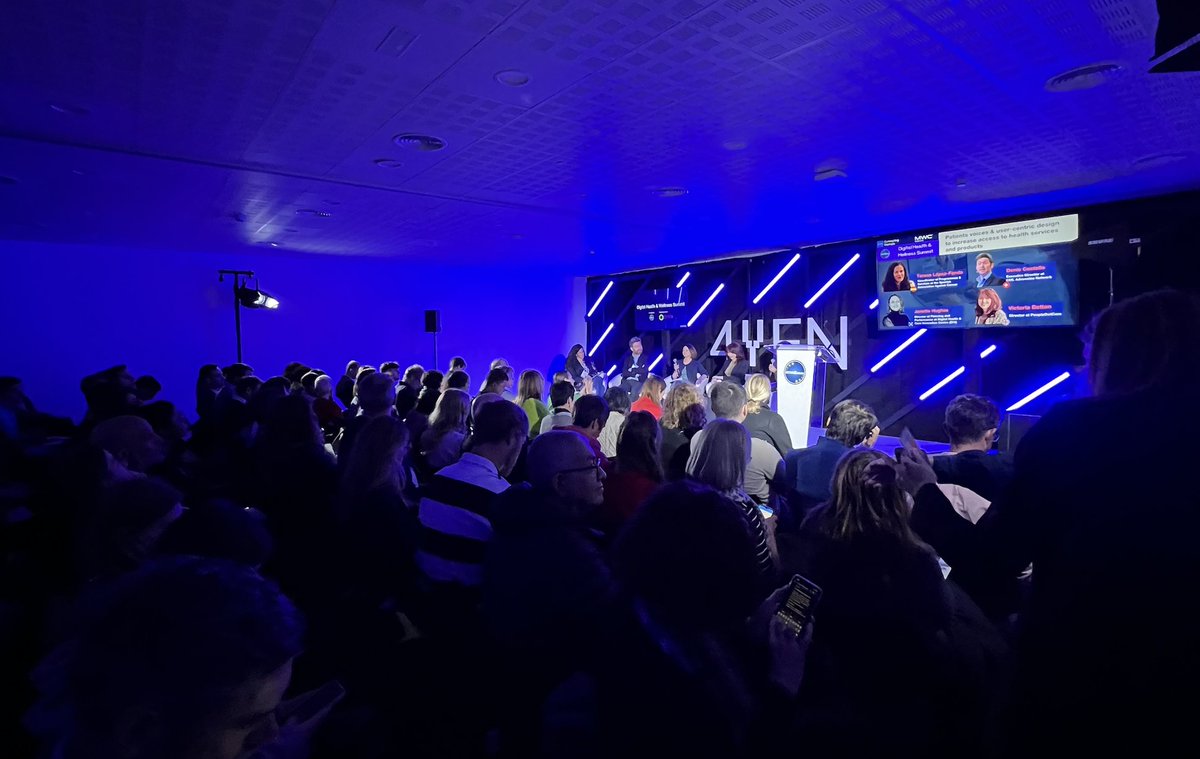 ECHAlliance's tweet photo. 🔴LIVE NOW🔴
Hearing our speakers, @VictoriaBetton, @rarecare, Janette Hughes and Teresa López-Fando, discussing the importance of applying the user-centric design perspective to the development of #digitalhealth products and services.
#DHWS23 #4YFN23 @4YFN_MWC https://t.co/puVb6KEpMl
