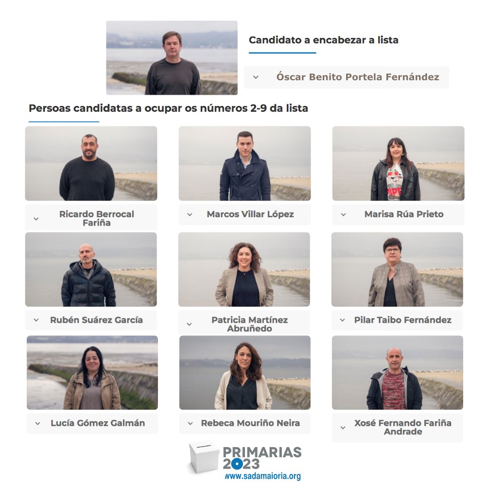 sadamaioria's tweet photo. Este domingo, 5 de marzo, achégate á OMIX porque #TiDecides! Entre todas e todos, imos escoller a nosa lista para as eleccións municipais. Xa coñeces todas as candidaturas das nosas #Primarias2023? https://t.co/aJmKkuOftZ #5MEuVoto https://t.co/4KioqsaeQm