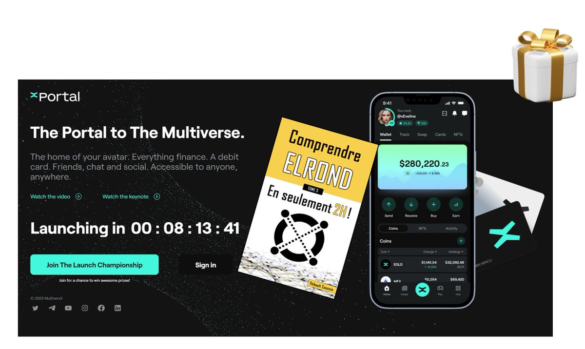 RocknrollaBTC's tweet image. 🎁📕
Un p'tit livre Elrond pour fêter la sortie de #xPortal ça vous dit ou pas ?

🎯Like, RT et met le #xPortal en com 

Hâte de découvrir la nouvelle app dans quelques heures ! 🔥

Bonne chance à tous !

@MultiversX 
#ElrondCommunity #MultiversX #Giveaway