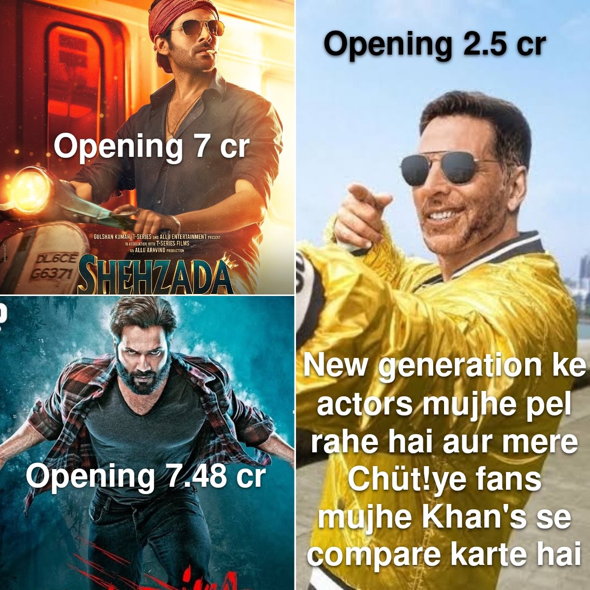 javedahmed56's tweet photo. Sethji ka Potential 🔥🔥🔥
TV ke Megastar 🔥🔥🔥
#Akkians #AkshayKumar #Canadian
#Chindi #Khiloda #Selfiee #RemakeKumar https://t.co/Qj57ZQgNGP