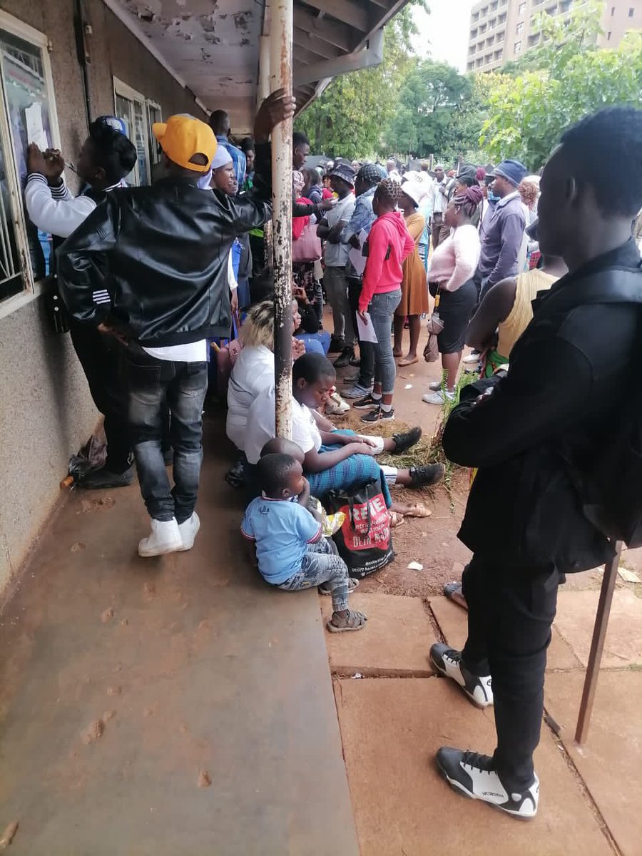 MakomboreroH's tweet photo. 1/2 Happening today: Hundreds of citizens wanting to #RegisterToVote are made to wait @ZECzim Makombe offices.
This has been happening for weeks as ZEC officials are reportedly prioritizing only those bussed by @ZANUPF_Official representatives.
This is illegal!
#ElectoralReforms https://t.co/idWcZ9VxcE