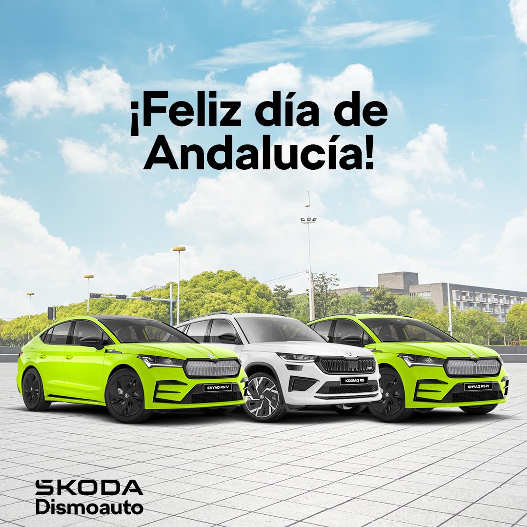 Dismoauto's tweet photo. ¡𝗤𝘂𝗲 𝗱𝗶𝘀𝗳𝗿𝘂𝘁𝗲𝘀 𝗱𝗲𝗹 𝗱í𝗮 𝗱𝗲 𝗔𝗻𝗱𝗮𝗹𝘂𝗰í𝗮, 𝗻𝘂𝗲𝘀𝘁𝗿𝗼 𝗱í𝗮! 😉⁣
⁣
¡Os esperamos mañana! 🚙💚⁣
⁣
#𝗳𝗲𝗹𝗶𝘇𝗱𝗶𝗮𝗮𝗻𝗱𝗮𝗹𝘂𝗰𝗶𝗮 #concesionario #Skoda #Dismoauto #Málaga⁣ https://t.co/F4sPkzhD0C