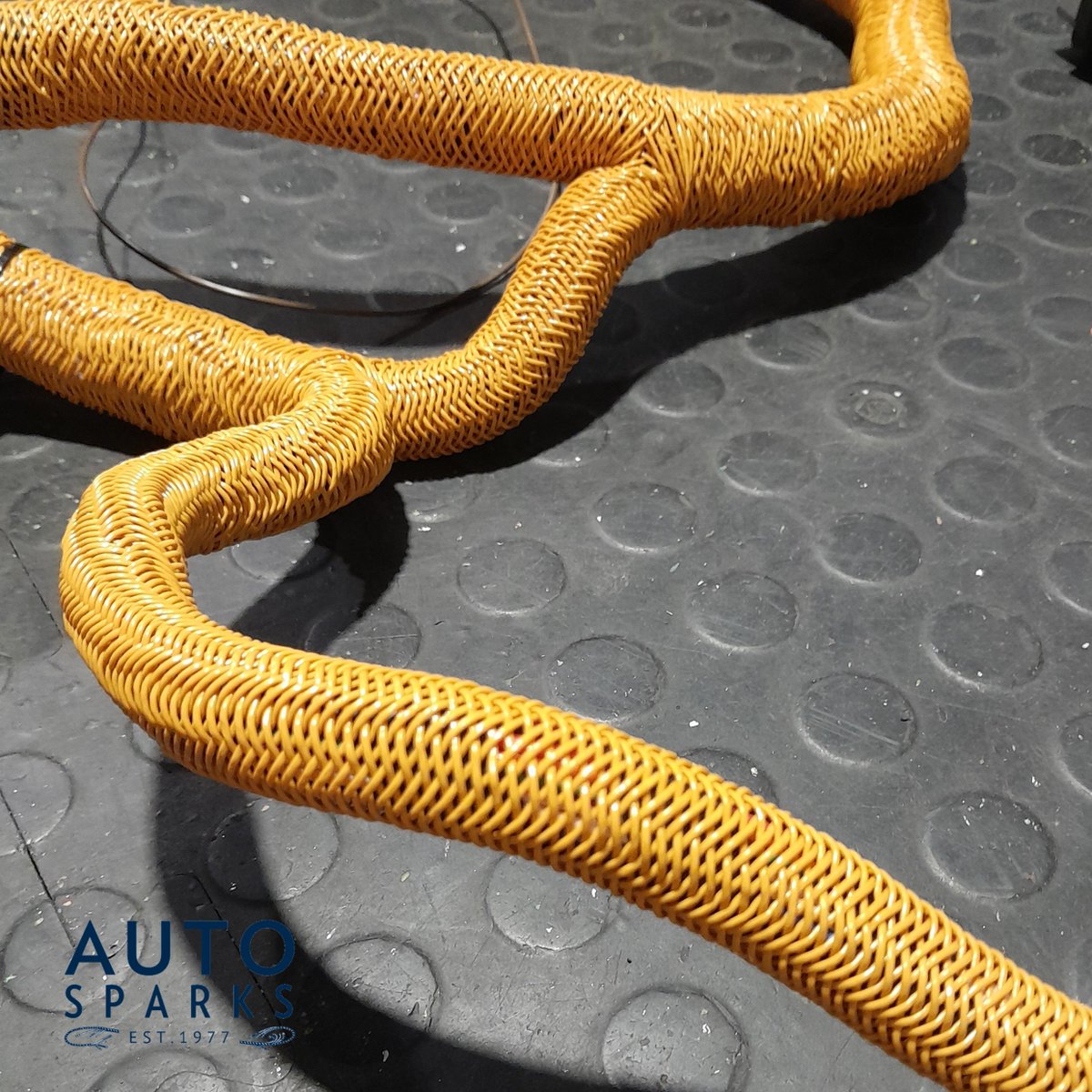 It's a biggun! A bespoke nylon yellow braid for this customer's huge wiring harness. 

#BritishManufacturing #WiringHarness