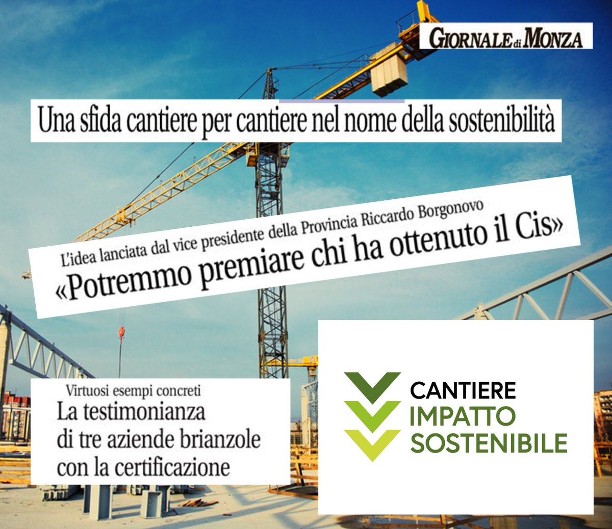 Sul Giornale di Monza 3 articoli dedicati a #CantiereImpattoSostenibile, con il plauso della <a href="/ProvinciaMB/">Provincia di Monza e della Brianza</a> intenzionata a inserirlo come premialità nei bandi e le dichiarazioni degli imprenditori che hanno ottenuto il logo del codice di condotta sostenibile
bit.ly/3IYBQCF