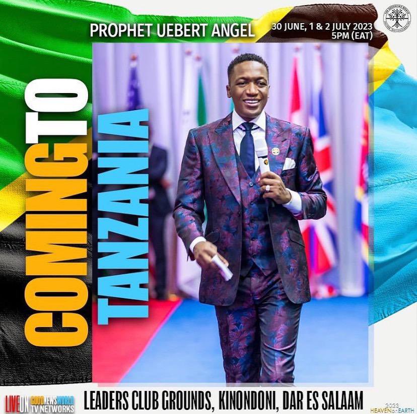 Elizgracejoy's tweet photo. Get ready to receive, as Highly Esteemed Prophet Uebert Angel arrives in Tanzania for this special 3 day event. Your life is changing in the name of Jesus! 30th June to the 2nd July
#uebertangel #prophetangel #tanzania #tanzania🇹🇿 #prophecy #spiritembassy #goodnewsworld https://t.co/sVdqNxKPSm