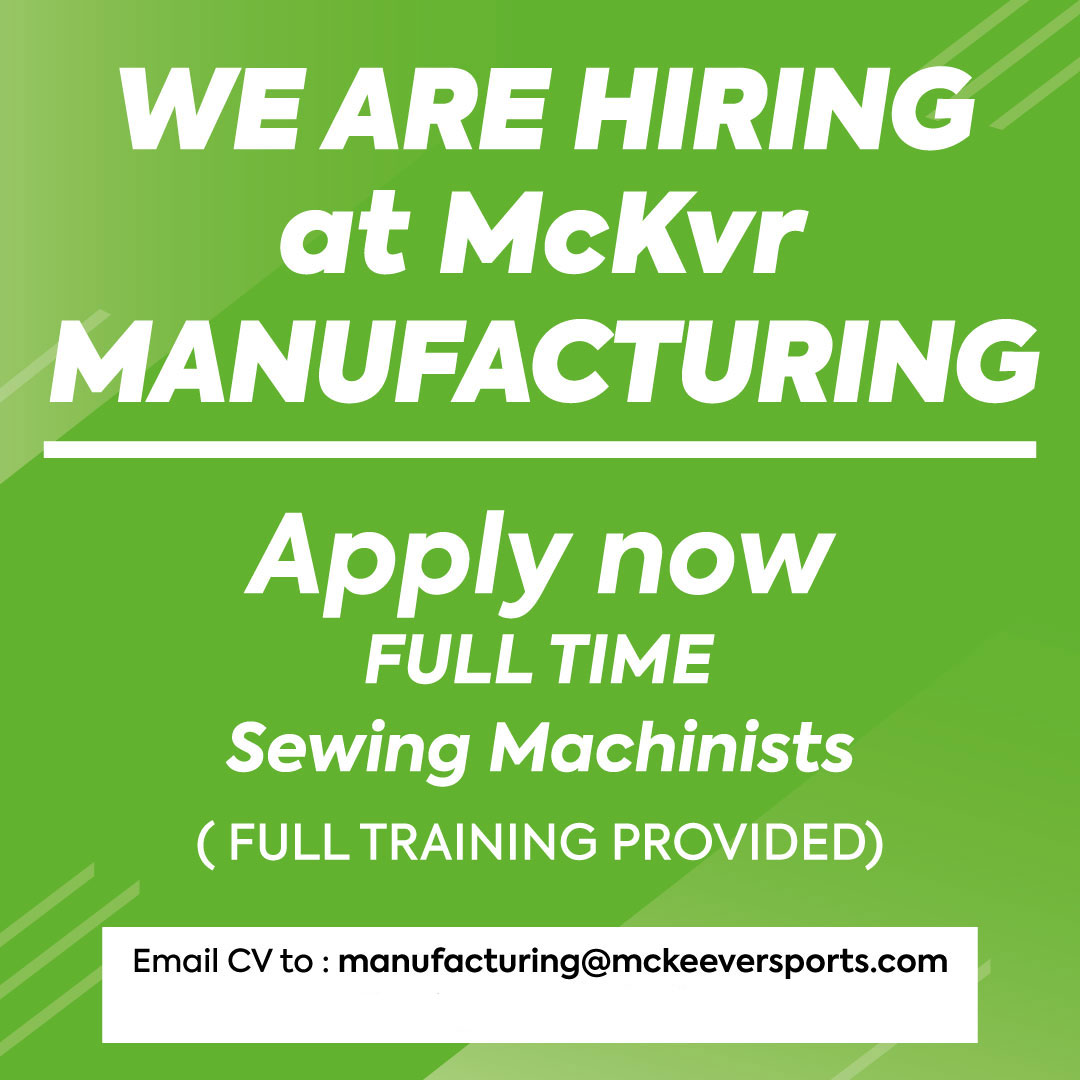 McKeeverSportIntersport (@mckeeversport) on Twitter photo FULL-TIME SEWING MACHINIST - We are Hiring at McKvr Manufacturing π£
Full Training Provided π
Full-Time Position π¨
Email CV to: manufacturing@mckeeversports.com
APPLY NOW! FULL-TIME SEWING MACHINIST - We are Hiring at McKvr Manufacturing π£
Full Training Provided π
Full-Time Position π¨
Email CV to: manufacturing@mckeeversports.com
APPLY NOW!