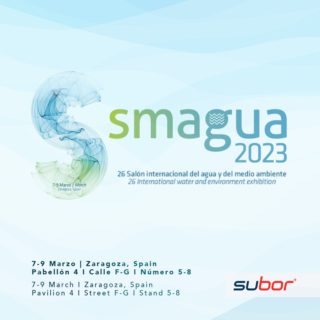 SuborPipe's tweet image. We will be happy to see you at our booth at SMAGUA 2023 Fair, which will take place in Zaragoza, Spain on March 7-9.
 
#subor #suborpipe #pipesystem  #GRP #GRPpipe #PRFV #CTP #sustainability #smagua2023