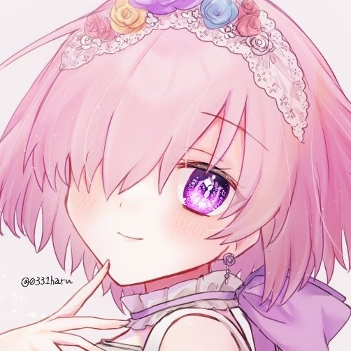 マシュ・キリエライト(Fate) 「おれ「おれの描くマシュってきゃるんきゃるんすぎるかもな……(公式の絵を見る)まあ」|はるかっぱのイラスト