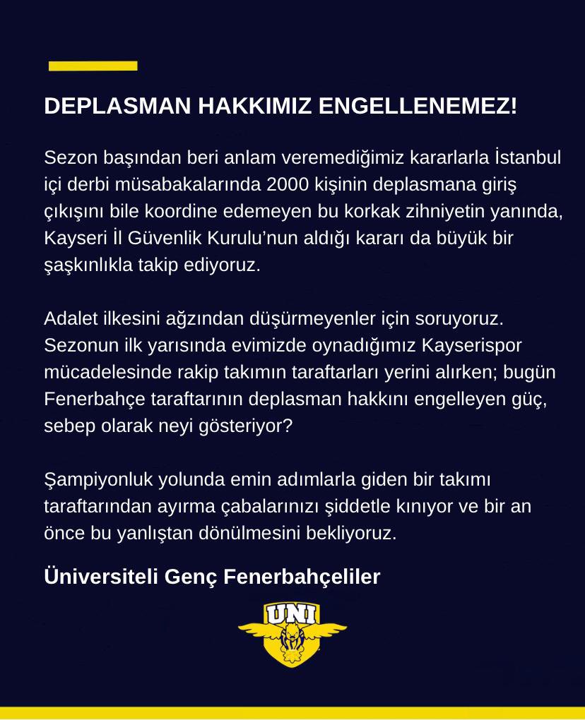 DEPLASMAN HAKKIMIZ ENGELLENEMEZ! #UNIGFB

#DeplasmanımaDokunma