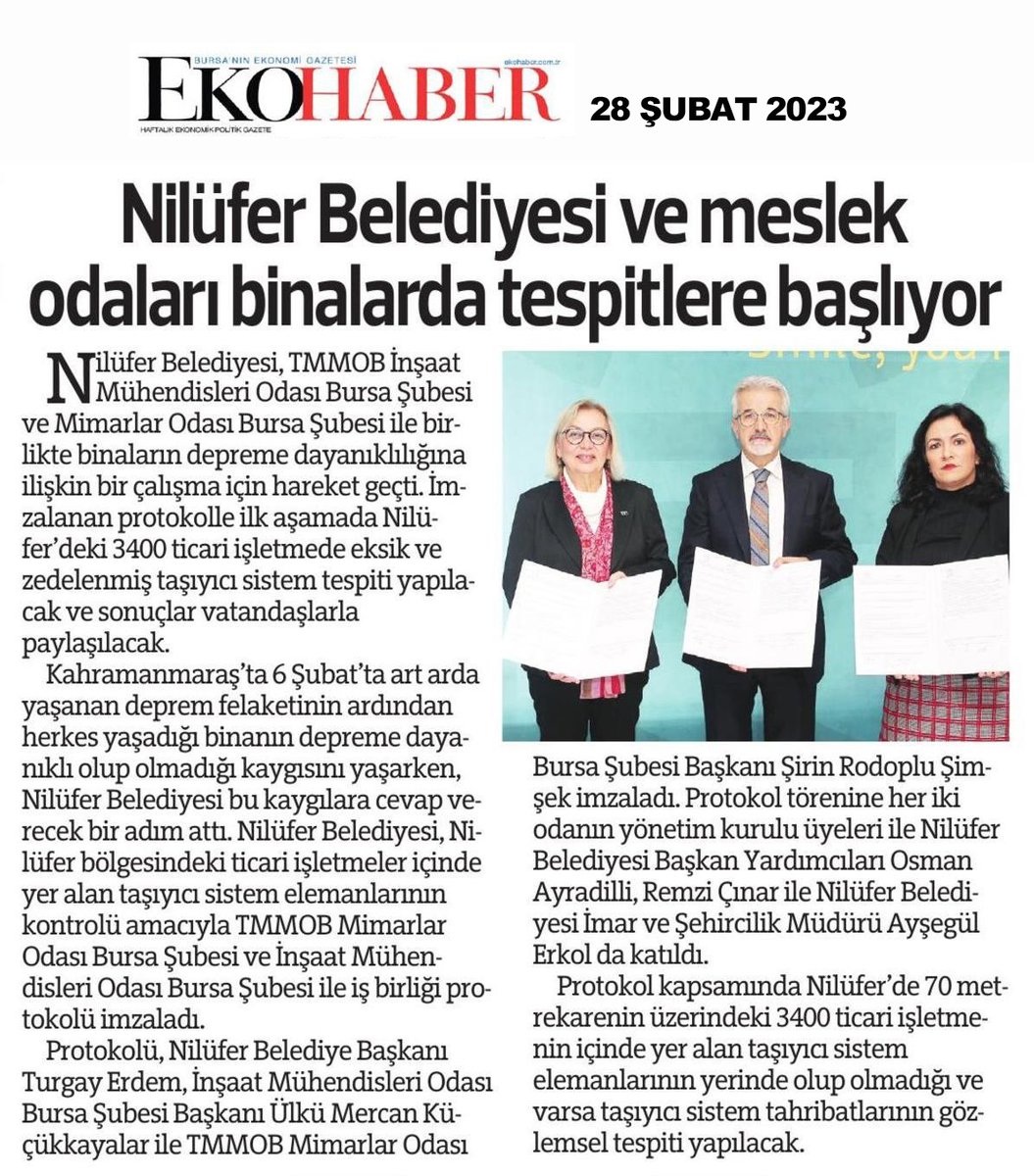 MOBursaSubesi's tweet image. BASINDAN HABERLER...

#deprem #kent #tespit
@TMMOB1954 @MimarlarOdasi_T @BursaMimarTV