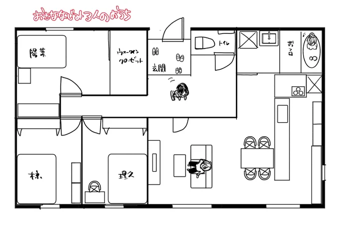 幼馴染三人のおうち間取り考えた🏠💗 
