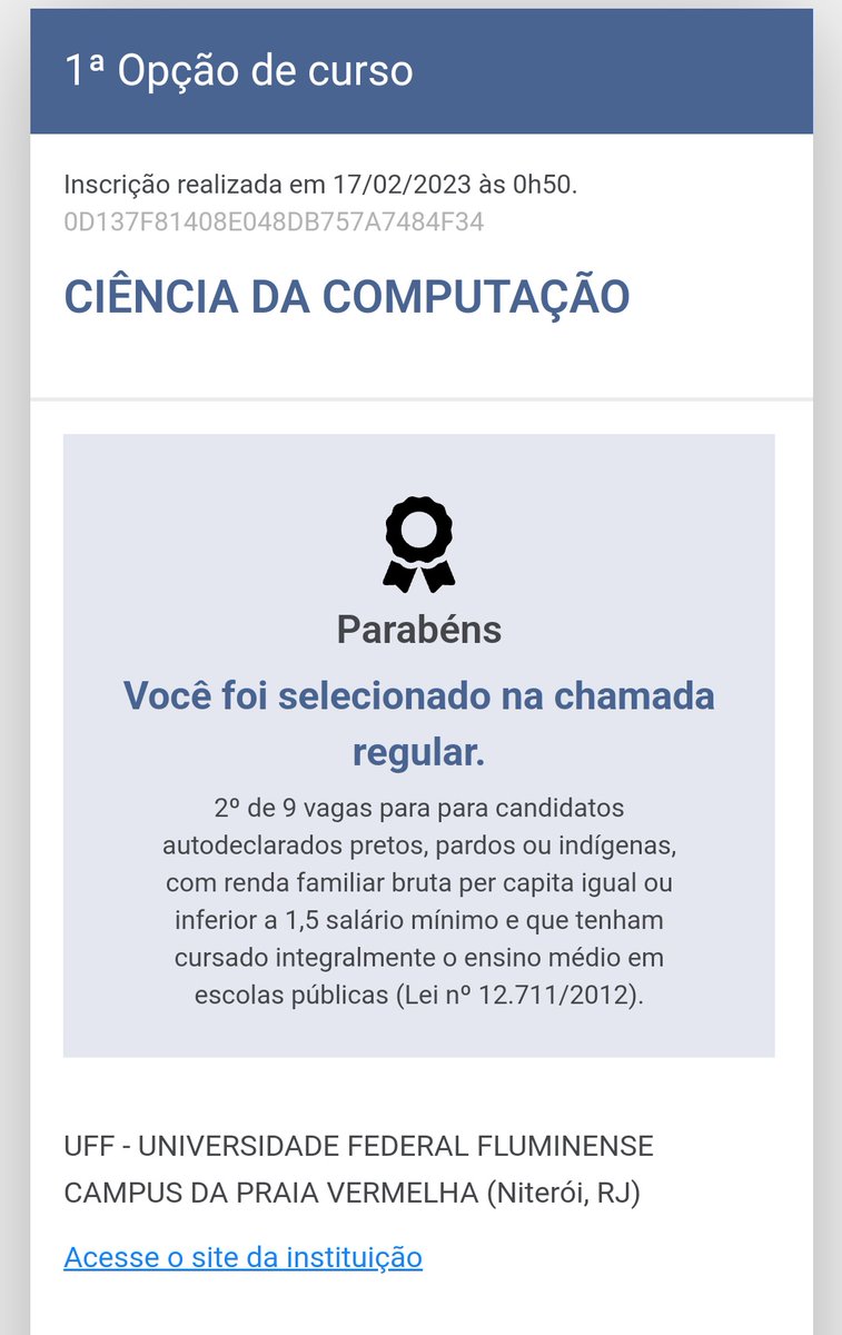 malustudies's tweet image. revivendo essa conta aqui apenas pra comemorar que tô OFICIALMENTE aprovada em computação na uff. 💗