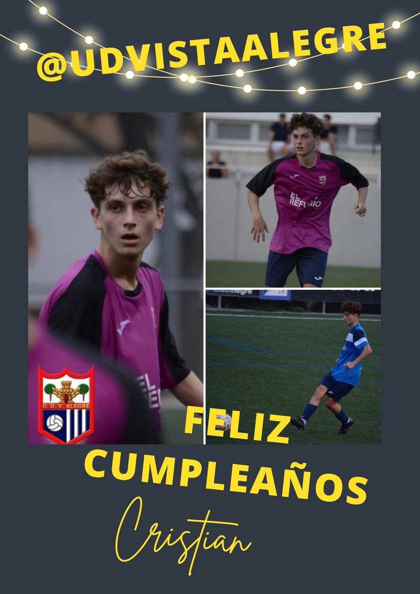 UDVistaAlegre's tweet photo. 🎂 Deseamos Feliz Cumpleaños a Cristian @cristianluque_ jugador del Primer Equipo @UDVistaAlegre ... 20 años !!! 🎂 https://t.co/Ow47NWp2sK