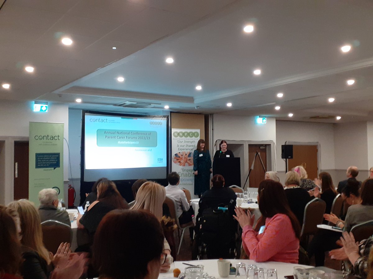 contactfamilies's tweet photo. Carolyn Deveney and Tina Emery get the conference underway, explaining that today is a chance to discuss current policy, future policy and influencing. But as it is so long since the last in-person conference there will be the chance to reconnect. #letsparticipate23 https://t.co/WQxpCMNAh3