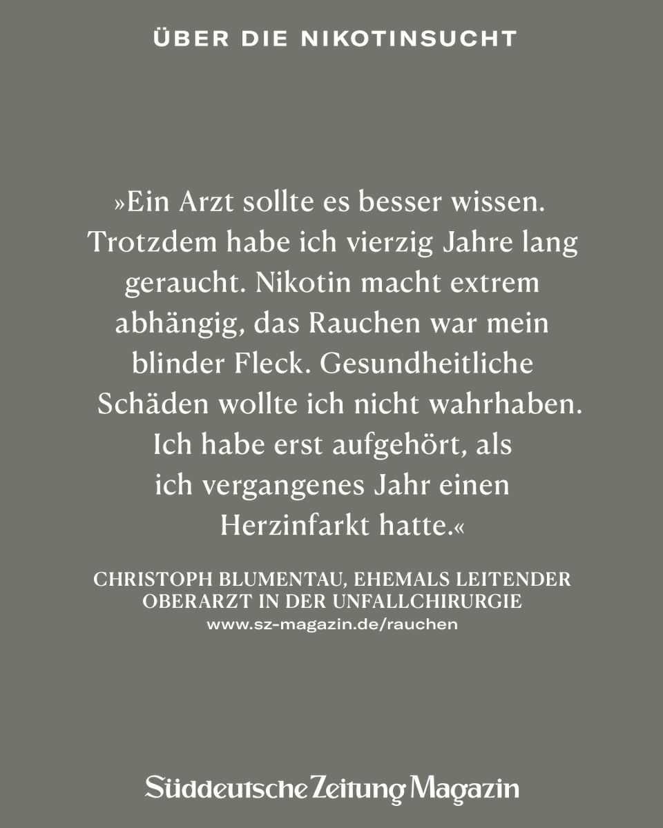 szmagazin's tweet photo. Jährlich sterben in Deutschland mehr als 120.000 Menschen an den Folgen des Tabakkonsums –  warum rauchen nach wie vor so viele Menschen? Und wie kommt man davon wieder los? (SZ Plus): 

https://t.co/4qcApn6HqT https://t.co/ogqE1MMKBk
