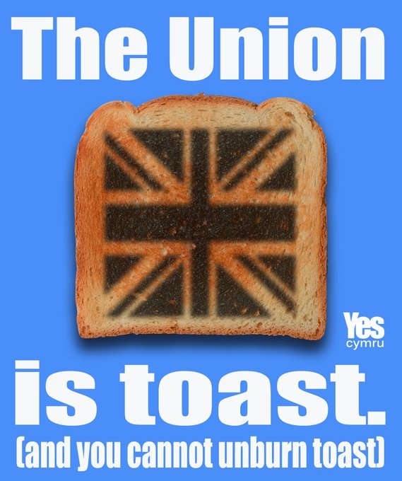 yescymruruthin's tweet photo. The so-called 'Union' is TOAST... and you can't unburn toast! Really is time for #Indypendence #IndyWales 

Mae rhai pethau na ellir FYTH mo'u dadwneud. Fedrith neb ddadwneud y drwg a achoswyd gan Westminster yn y 5 mlynedd diwethaf! 
#Annibyniaeth https://t.co/JTO9JP3NZ5