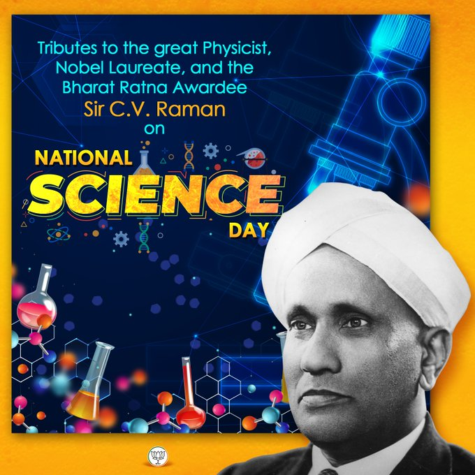 On #NationalScienceDay2023 , Greetings to all our scientists & Innovators who have richly contributed  in nation-building.

Tributes to Great physicist, Noble Laureate '#BharatRatna' Sir #CVRaman who made India proud with his path-breaking discovery of #RamanEffect.
#ScienceDay