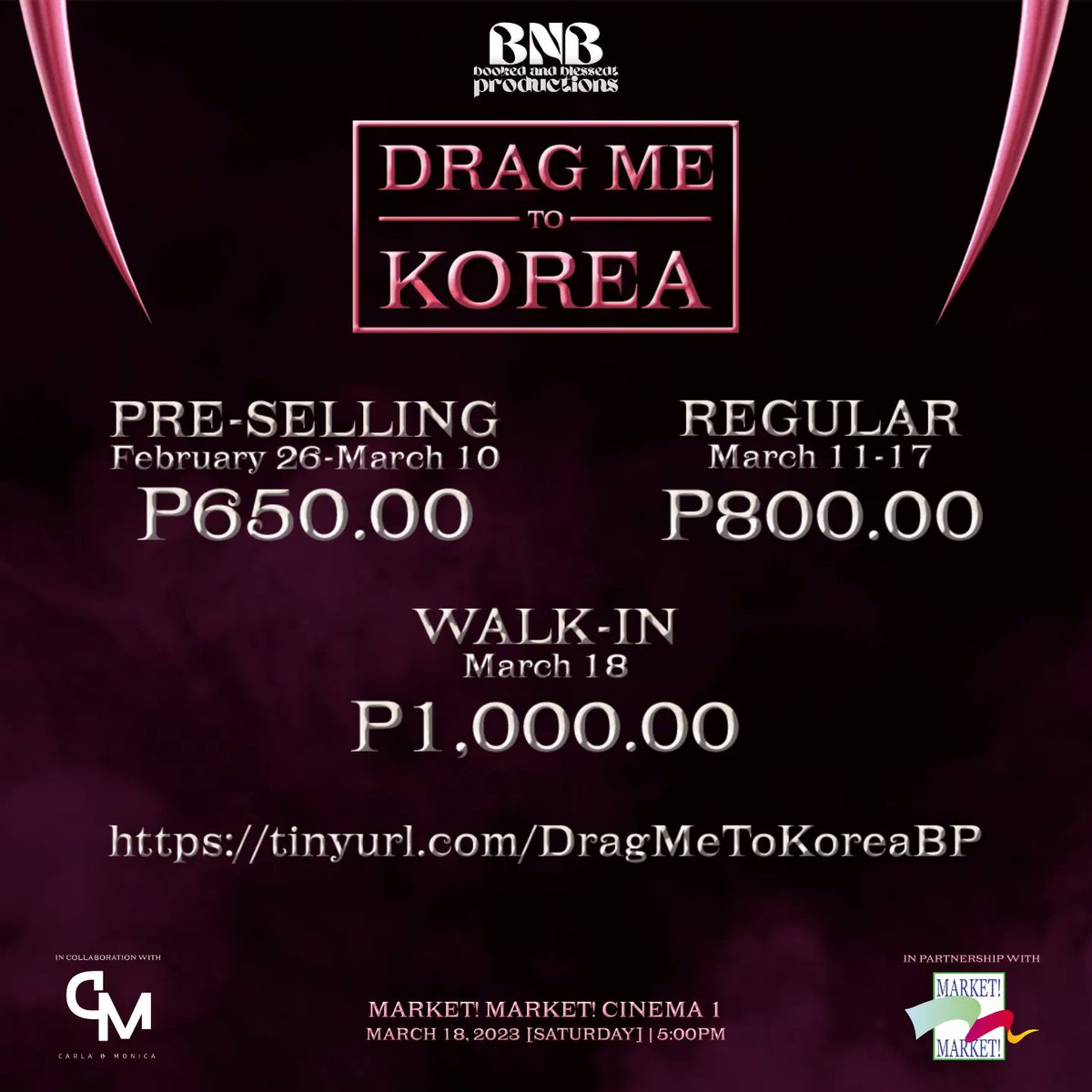 bnbtprod's tweet photo. 10 DAYS LEFT — Grab our limited pre-selling tickets before it's too late!
#blackpink #kpop #lisa #jennie #jisoo #blink #rose #blackpinkinyourarea #DragMeToKorea #DragQueen #kpopdance #randomplaydancekpop #randomplaydancechallenge #randomplaydanceph https://t.co/yxNgK9eq2o