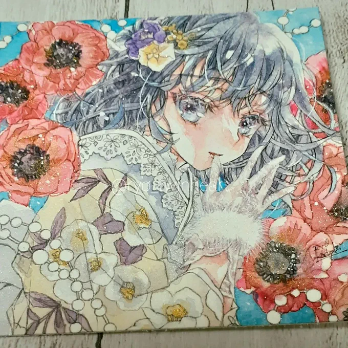 2月は月始めにもう1つ展示に出展していました「百花の魁」展ではありがとうございました#透明水彩 