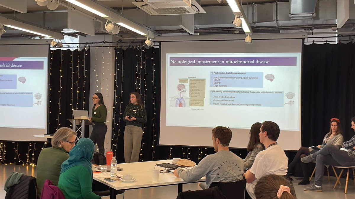 @LauraSmithNCL and @Lizasome take us through their exciting work looking at neurological impairment in mito disease at our @wellcometrust @MitoResearch away day #RareDiseaseDay2023 #mitochondrialdisease @GeneticAll_UK