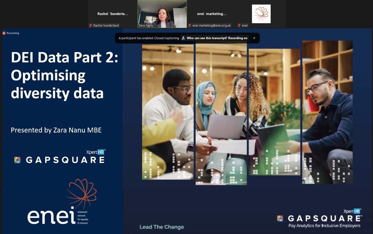 Gapsquare (@gapsquare) on Twitter photo Our CEO and Founder @ZaraNanu is currently speaking at this exclusive webinar ‘Optimising diversity data’ in partnership @en4ei alongside <a href="/GemmaMcCall/">Gemma McCall</a>, Co-Founder and CEO <a href="/UKCultureShift/">Culture Shift</a> 📈.
We can't wait to hear key insights around this topic! Our CEO and Founder @ZaraNanu is currently speaking at this exclusive webinar ‘Optimising diversity data’ in partnership @en4ei alongside <a href="/GemmaMcCall/">Gemma McCall</a>, Co-Founder and CEO <a href="/UKCultureShift/">Culture Shift</a> 📈.
We can't wait to hear key insights around this topic!