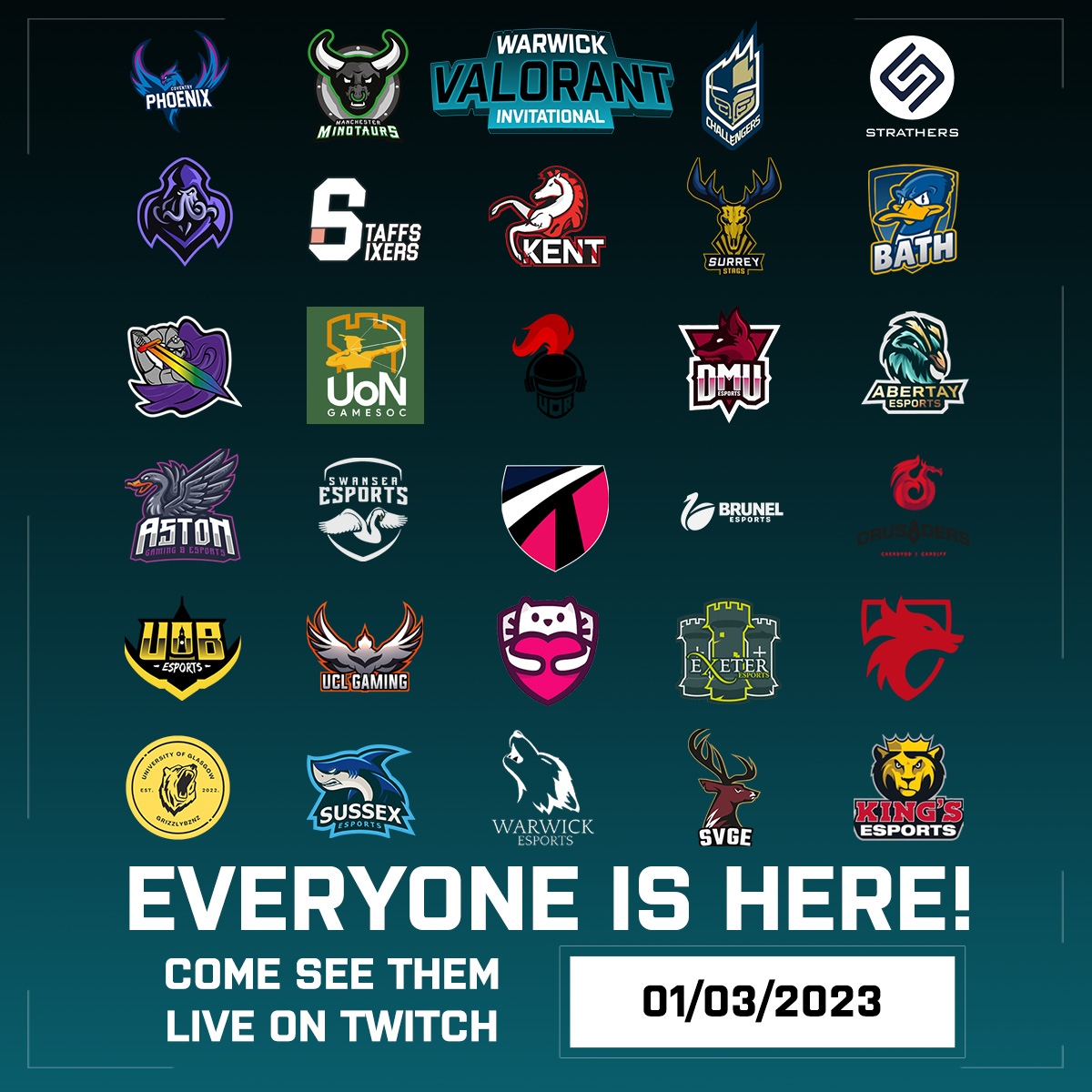 Everyone is here! 💪
⁠
All 32 teams are here for the VW Invitational! ⚔️⁠
⁠
We wish all of them good luck for tomorrow, and look forward to seeing who will enter the semi-finals on Sunday 05/03/2023 📅⁠
⁠
Watch them live tomorrow here 📺️: l8r.it/NSHq