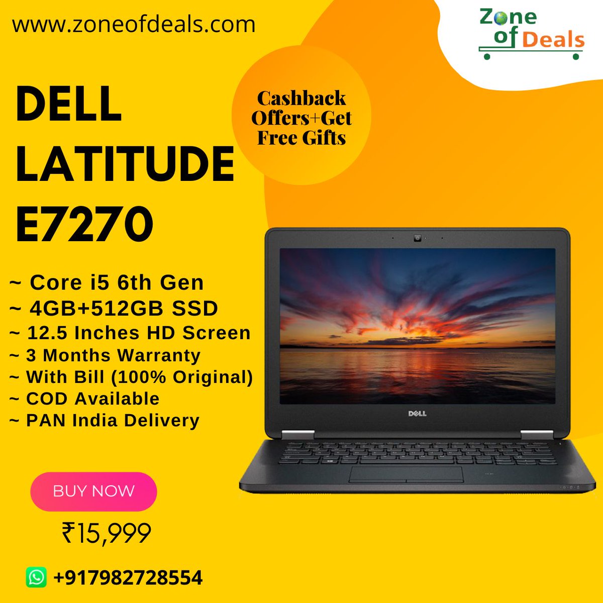 Dell Latitude E7270 | Core i5 6th Gen | 4GB RAM + 512GB SSD | 12.5 Inch Screen - Refurbished Laptop.
COD Also Available.
Safe Shipping Through Reputed Courier Services.
#laptopsunder20000 #delllatitude #dellinspiron15 #refurbishedlaptops #laptopsforstudents #delllaptops #corei7