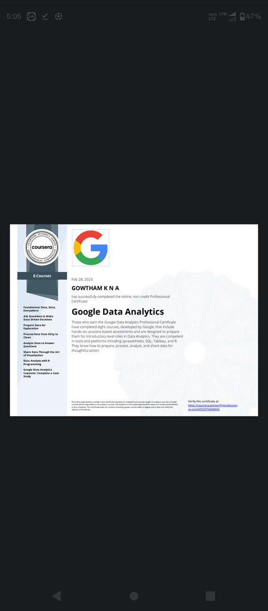 Indian_pep's tweet image. Finally did it #DataAnalytics #Googledataanalytics  #Analytics #tableau #google #SQL