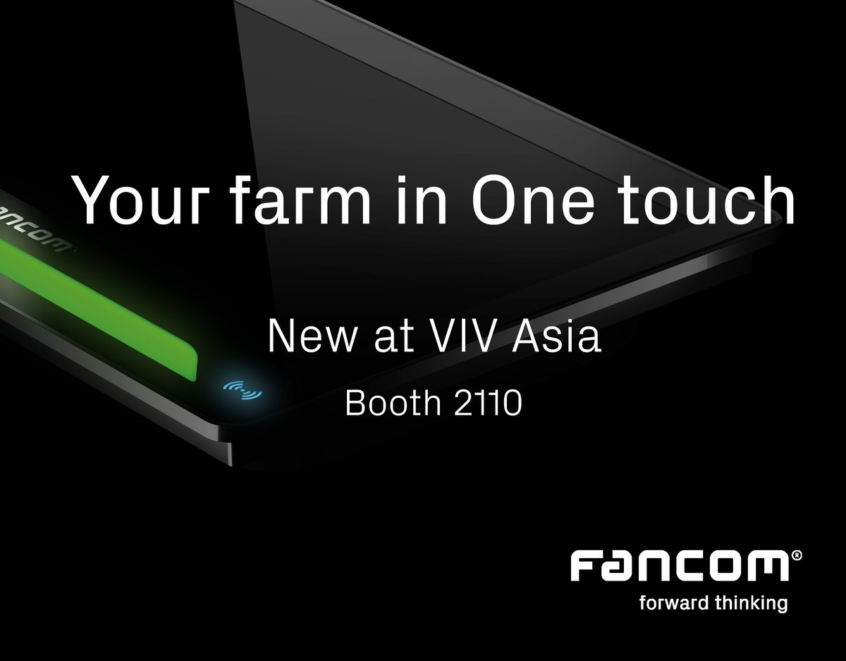 New at VIV Asia! Fancom One, the new, smart approach to farm automation. Come and find out at booth 2110 at <a href="/VIVworldwide/">VIV worldwide</a>  in Bangkok.

#forwardthinking #yourfarminonetouch #farmautomation #completefarmcontrol