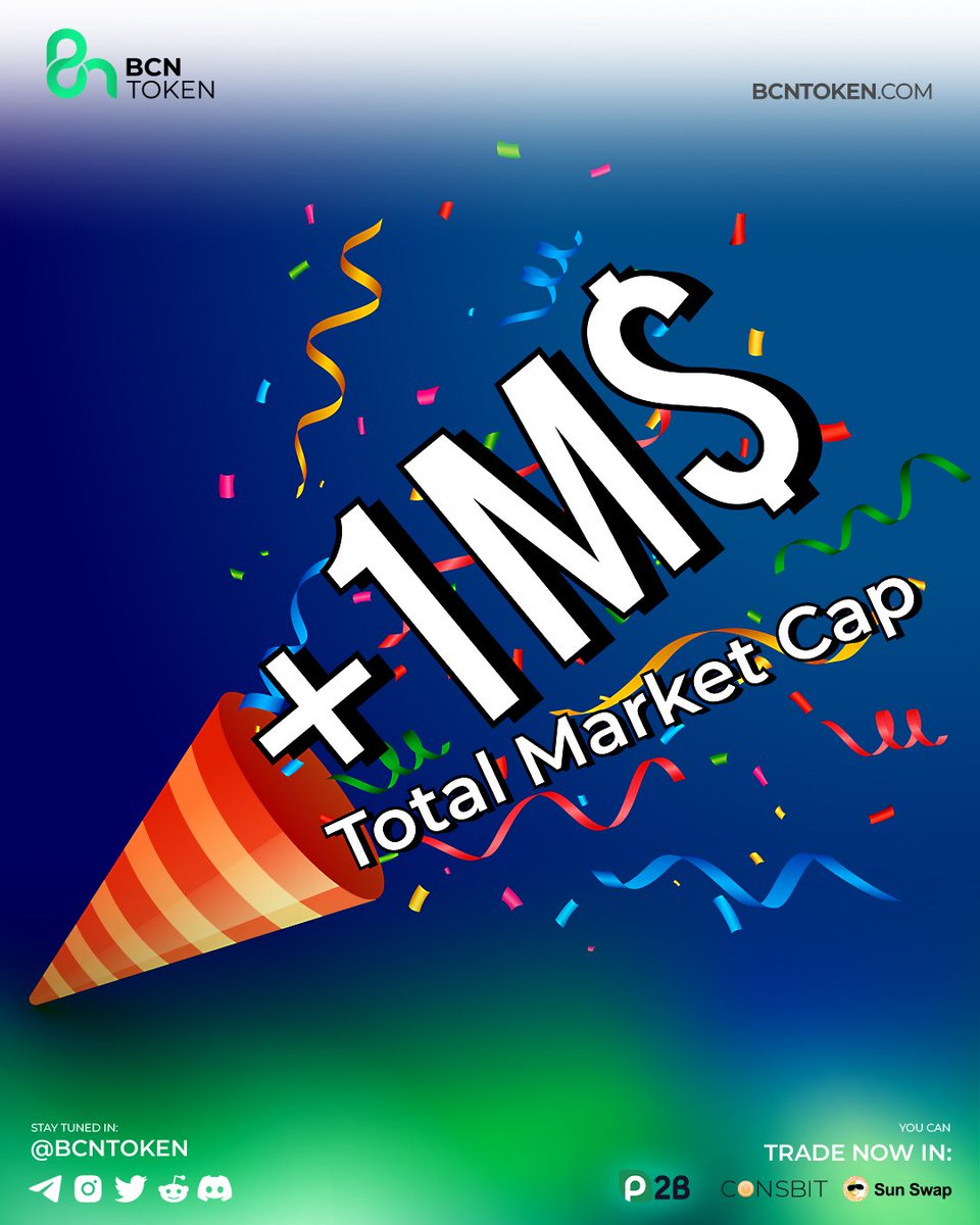 bcntoken's tweet photo. The #BCNToken family is growing strong with our hard-working team and community. Today we are proud to announce that our total market cap is now over 1M$ in less than a month. #tronscan https://t.co/i7W2WDMxsJ