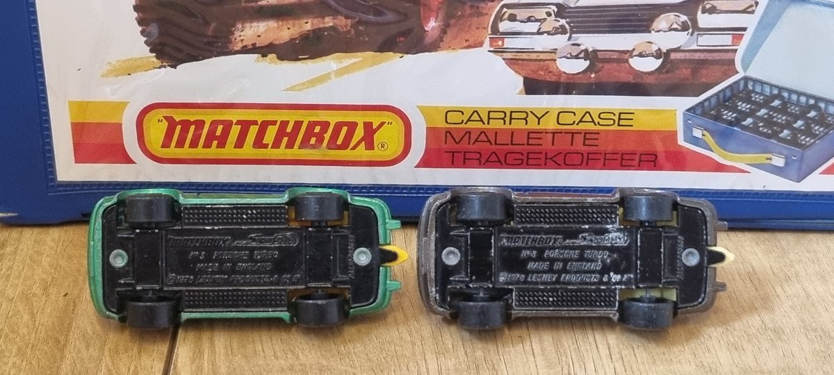 WeLoveDiecast's tweet photo. Nice pair of.... Porsche 911 Turbo's from the 1973 Superfast series by Matchbox Lesney. #WeLoveDiecast #MatchboxLesney #MatchboxSuperfast #Porsche #Porsche911 #PorscheTurbo #ToyCar #Diecast #SuperCar https://t.co/wtYNQQIeIa