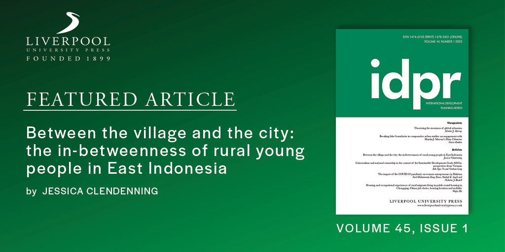 New blog: we hear from @IbuJessika  on her article ‘Between the village and the city: the in-betweenness of rural young people in East Indonesia’ which examines the consequences of rural young people’s changing aspirations. #FreetoRead for a limited time: bit.ly/IDPR-45-1-Feat…