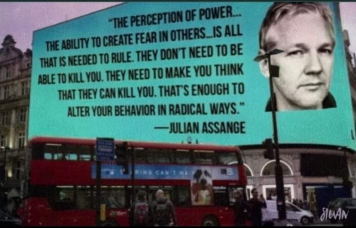 TaraCleary13's tweet photo. โThey donโt need to be able to kill you. They need to make you think that they can kill you. Thatโs enough to alter your behavior in radical ways.โ -Julian #Assange Remember, if you get frustrated & think your voice isnโt making a difference. #WhyAssangeMatters #FreeAssangeNOW https://t.co/9oolykVopy