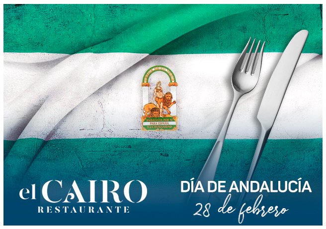 <a href="/elcairosevilla/">Restaurante El Cairo</a> desea a todos sus amigos y clientes un feliz día de Andalucía.
¡Visítanos y disfruta de los mejores productos de nuestra tierra! Os esperamos en C/Reyes Católicos 13, 41001 Sevilla. Información y reservas en ☎️954 213 089 #andaluciaturismo #FoodiesSevilla #food