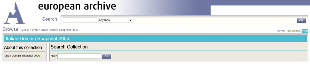 keesone's tweet photo. Dying #webarchives: https://t.co/V9ZzFjb2i2 online in February 2006, once hosted by #XS4ALL. One part would have been an Italian domain crawl.https://t.co/SmZGNVEBRD #webarchiving #webarchive #digitaldarkage https://t.co/Yaqu6KLVOX