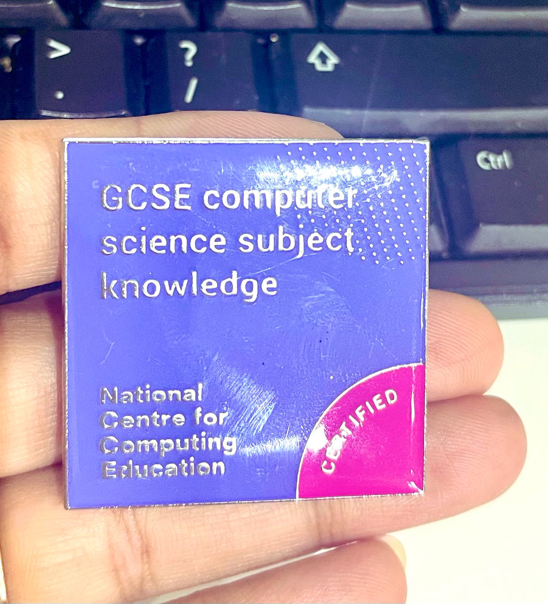 Look 👀 at the little treasure I just found, presented to me @google HQ in London in 2019! 

Does anyone else still have their badge? Share your 📸 please! 

@WeAreComputing @CompHubKent #NCCE #CSaccelerator #Computing #classof2019 #computerscience