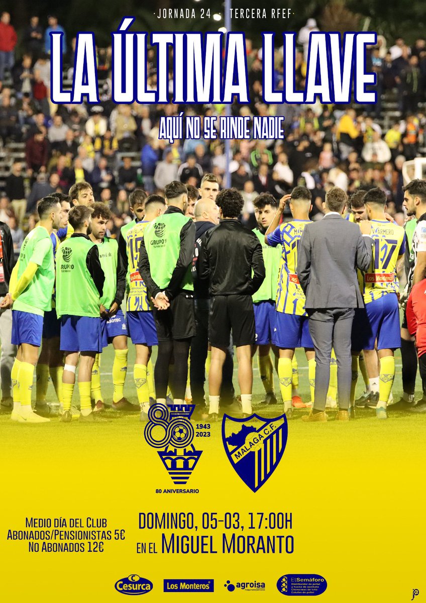 ‼️SIIIIII‼️

Tenemos la última llave para engancharnos a la zona de Playoffs, y poder vivir un final de temporada espectacular e increíble, ven y apoya a nuestro equipo, en el momento clave, súbete ahora al 🛳💪🏻

💥DOMINGO A LAS 1️⃣7️⃣:0️⃣0️⃣💥

(Medio día del club)

#SentimientoHT
