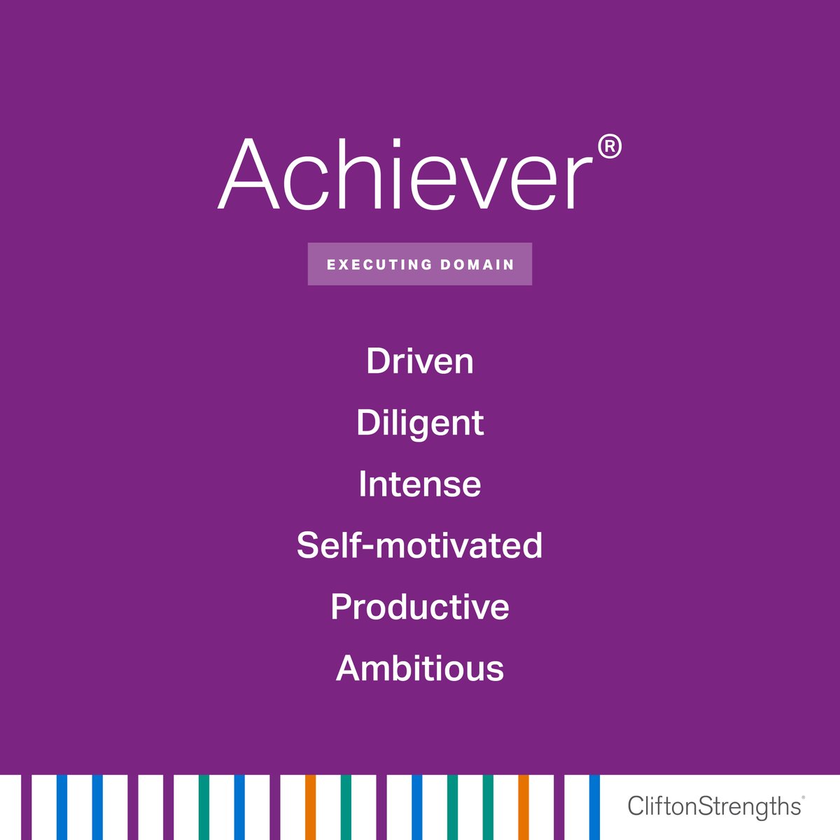 CliftonStrength's tweet photo. Your Achiever theme helps explain your drive. Achiever describes a constant need for attainment. You feel as if each day starts at zero.

Who has Achiever? https://t.co/1t8wf7ZW4d