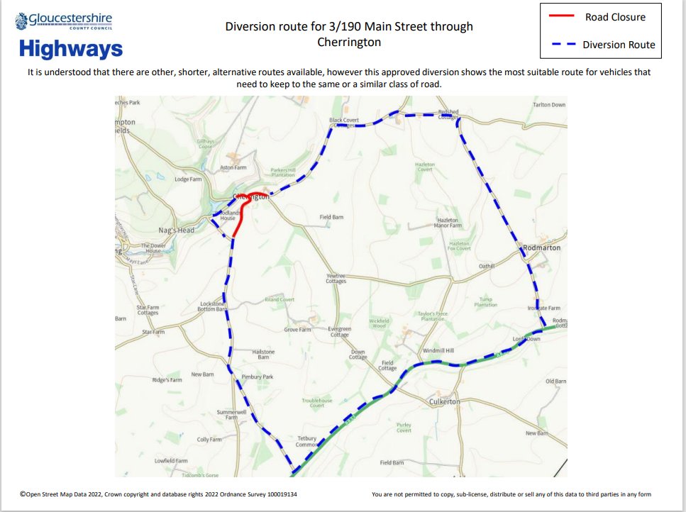 Glos Roads on Twitter "Main Street Cherington carriageway