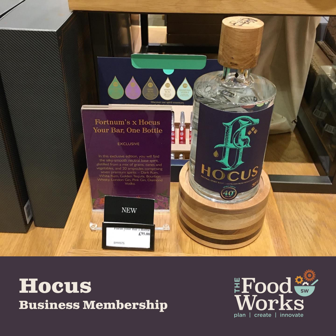 FoodWorks_SW's tweet image. Our newest business member is Mark from @HocusDrinks

Hocus are revolutionising the drinks world with their uniquely filtered spirits. Mark has developed a technique to split spirits into two parts – the unique essence profile and the spirit.