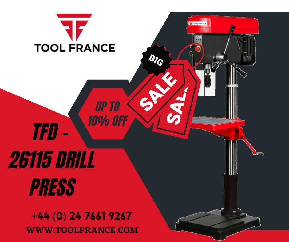 ToolFranceUK's tweet image. The ALL NEW Tool France Drill Press is Available Now From Stock. With A 26mm Drilling Capacity, Morse Taper MT3 &amp;amp; 3 Year Warranty Makes This Machine A Great Choice For Your Workshop.

#drilling #drillingiskilling#toolfrance #baileigh#drillpress #toolair #jettools #promac