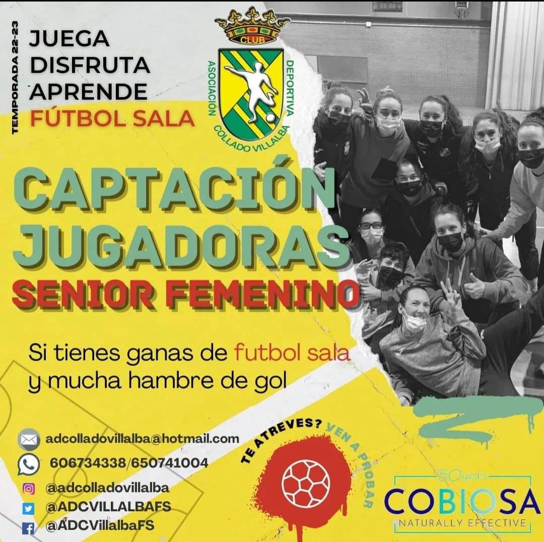 Buscamos jugadoras para el equipo SENIOR del Club. Si estás interesada escríbenos y ponte en contacto con nosotras. Te esperamos!!💪💪

#Cobiosa 
#CorazónAmarillo 
#deportesdenim 
#baseliderequipamientodeportivo 
#JuegaAprendeDisfruta 
#123Villalba🟡🟢