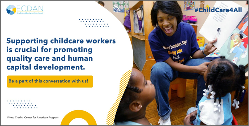 Caregivers of all kinds are a major part of the childcare system, and ensuring their inclusion in developing policies is critical. Help us advocate for increased investments for accessible, affordable, quality #ChildCare4All! Let’s lift up their voices ecdan.org/testimonials-s…